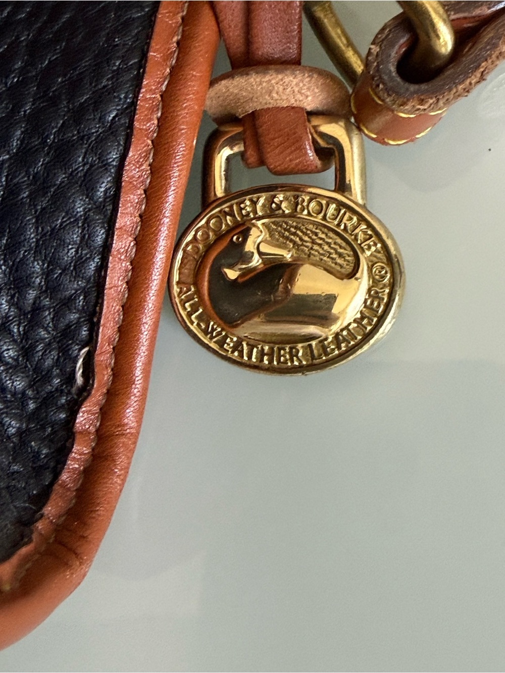 Dooney & Bourke Black Pebbled Crossbody with Brown Logo Patch - Picture 3 of 12